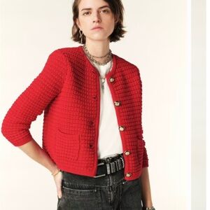 ba&sh Red Textured Blazer